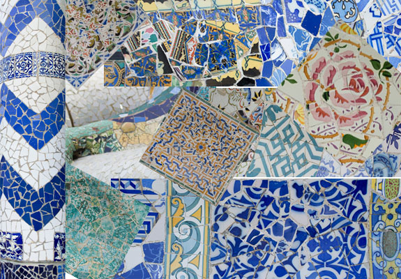 Guadi tiles in Barcelona